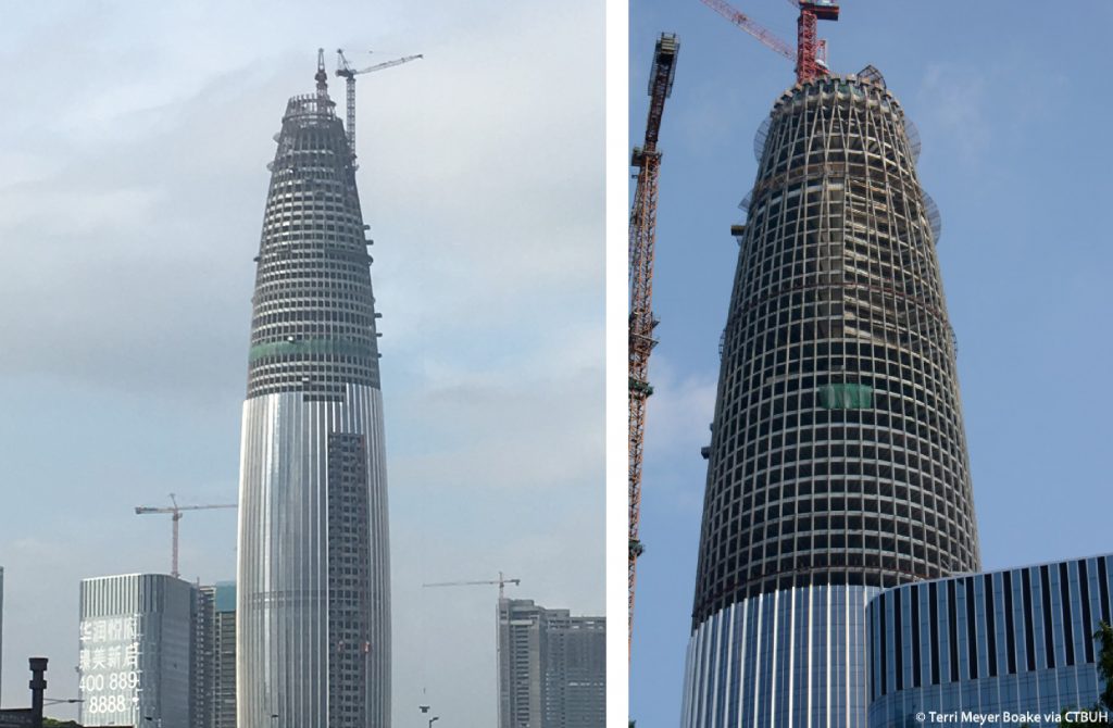 Construction photographs. (Left) Wishva de Silva vie Wikipedia. (Right) Terri Meyer Boake via CTBUH