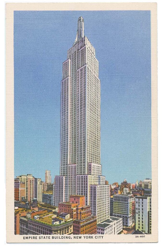 Postcard of the Empire State Building at day