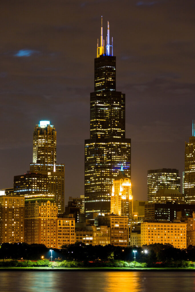 The Sears Tower at night