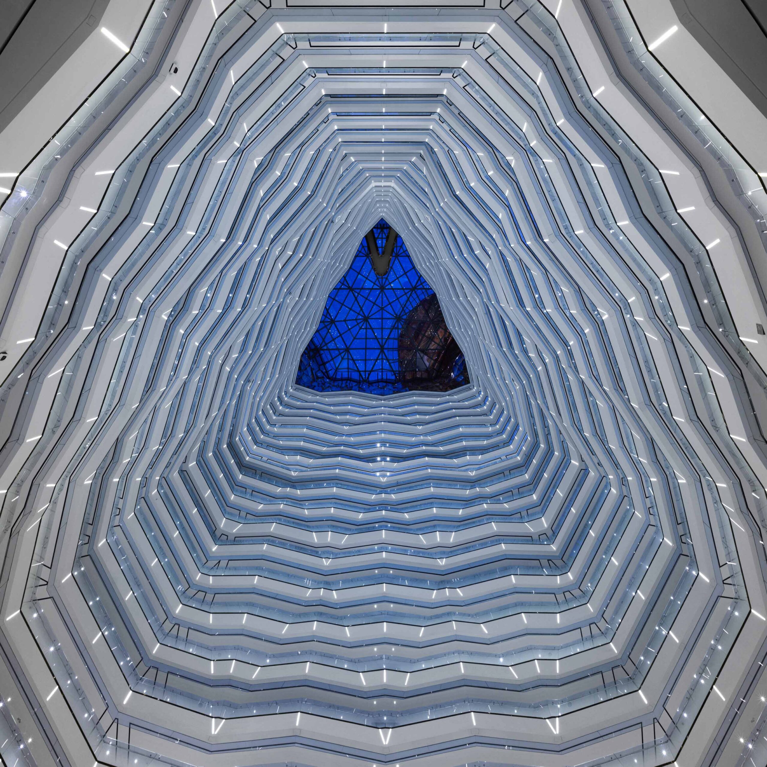 Guangzhou IFC atrium view towards skylight. Courtesy TFP Farrells.