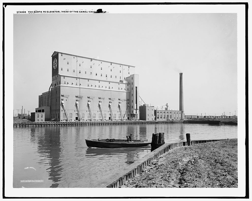 John-S-Metcalf-Elevator-for-the-Santa-Fe-Railroad-South-Branch-of-the-Chicago-River-at_Q320 <p>Cover of From Ascending Rooms to Express Elevators: A History of the Passenger Elevator in the 19th Century, by Lee E. Gray. Elevator World Inc, 2002.
<p />
<p>Santa Fe Elevator, Damen and the Chicago River. Courtesy of Thomas Leslie.</p>