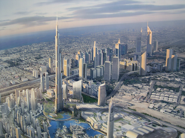 Skyline rendering of Burj Khalifa