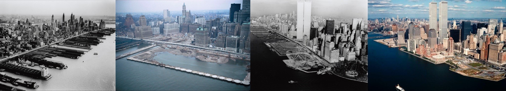 Left to right: Thomas Airviews/ Collection of the New York Historical Society, Collection of the Port Authority of New York & New Jersey, Thomas Airviews/ Collection of the New York Historical Society