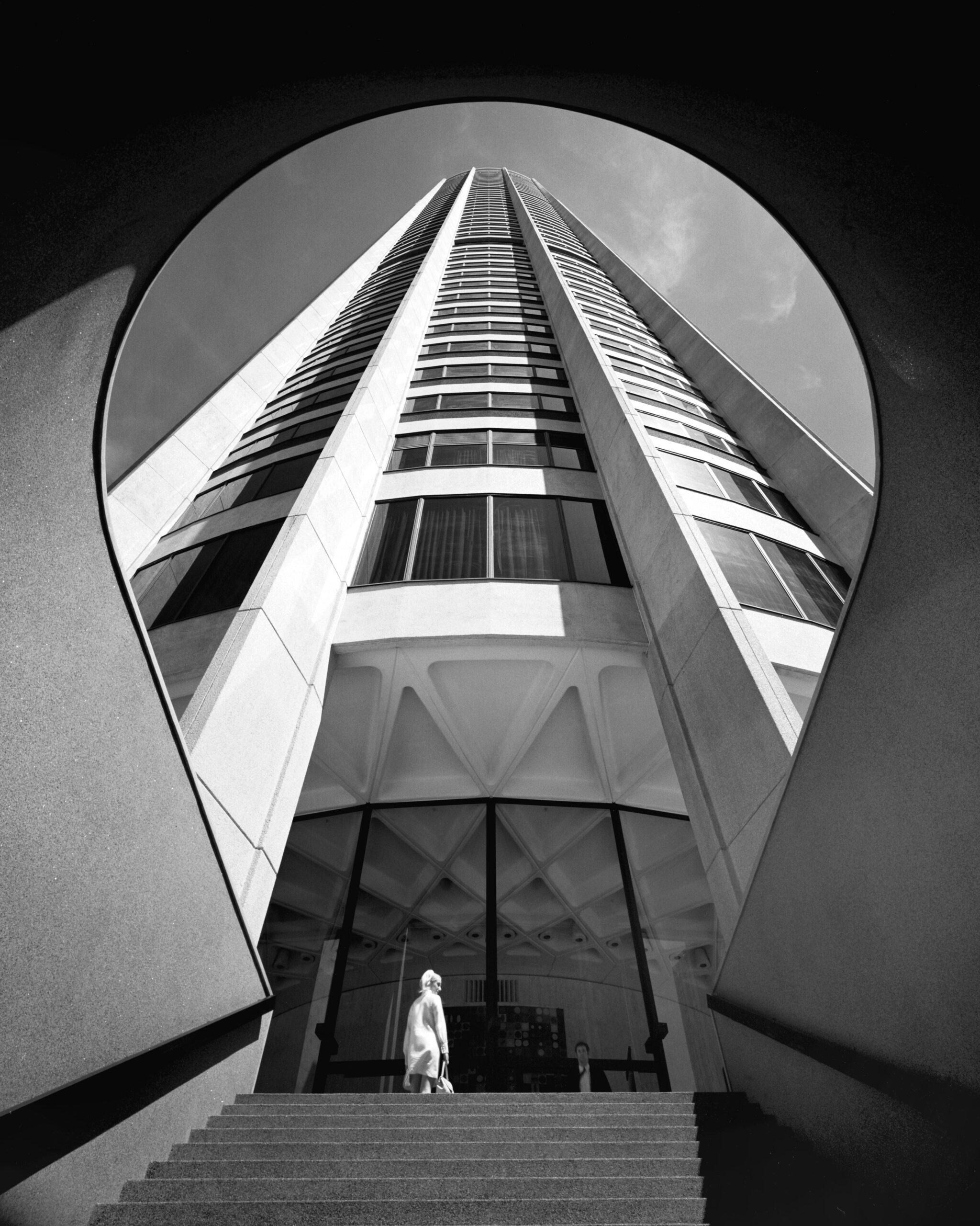 A framed view of the Australia Square skyscraper in Sydney.